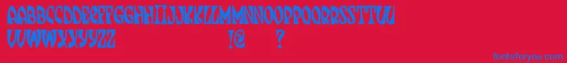 JmhJenpau Font – Blue Fonts on Red Background