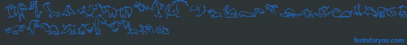 CreaturesLt Font – Blue Fonts on Black Background