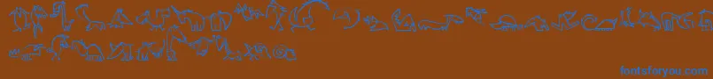 CreaturesLt Font – Blue Fonts on Brown Background