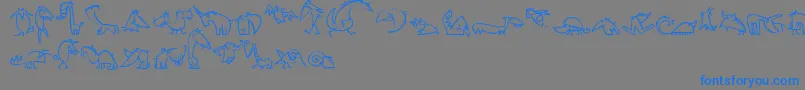 CreaturesLt Font – Blue Fonts on Gray Background