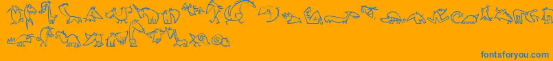 CreaturesLt Font – Blue Fonts on Orange Background