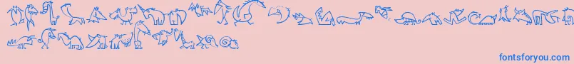 CreaturesLt Font – Blue Fonts on Pink Background