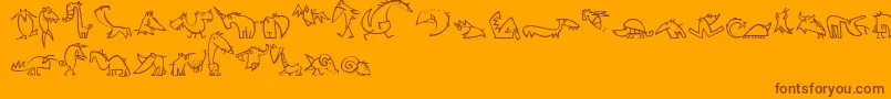 CreaturesLt Font – Brown Fonts on Orange Background