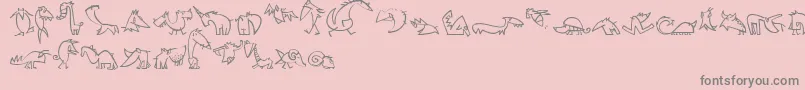 CreaturesLt Font – Gray Fonts on Pink Background