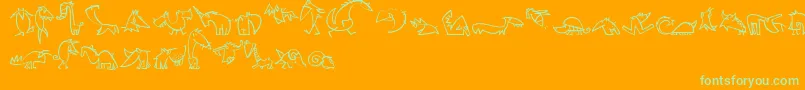 CreaturesLt Font – Green Fonts on Orange Background