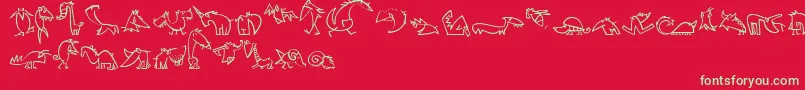 CreaturesLt Font – Green Fonts on Red Background