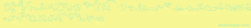 CreaturesLt Font – Green Fonts on Yellow Background