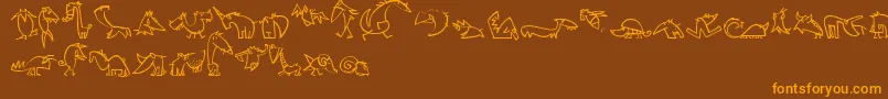 CreaturesLt Font – Orange Fonts on Brown Background