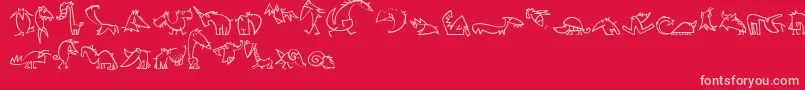 CreaturesLt Font – Pink Fonts on Red Background