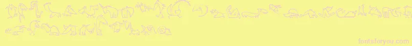 CreaturesLt Font – Pink Fonts on Yellow Background