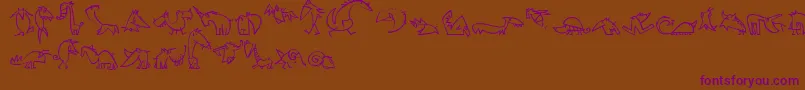 Więcej informacji o czcionce CreaturesLt Czcionka CreaturesLt – fioletowe czcionki na brązowym tle