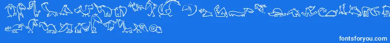 CreaturesLt Font – White Fonts on Blue Background