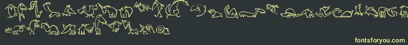 CreaturesLt Font – Yellow Fonts on Black Background
