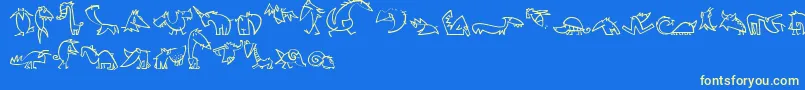CreaturesLt Font – Yellow Fonts on Blue Background