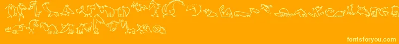 CreaturesLt Font – Yellow Fonts on Orange Background