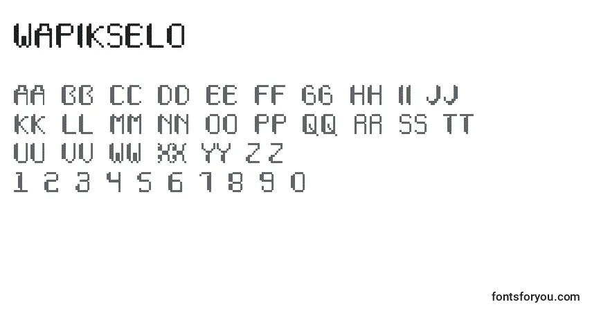 Schriftart Wapikselo – Alphabet, Zahlen, spezielle Symbole