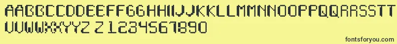 Шрифт Wapikselo – чёрные шрифты на жёлтом фоне