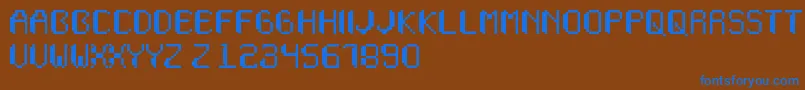 フォントWapikselo – 茶色の背景に青い文字