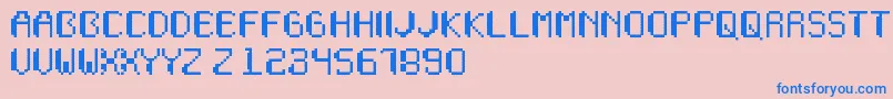 Wapikselo Font – Blue Fonts on Pink Background