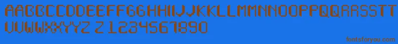 Wapikselo Font – Brown Fonts on Blue Background
