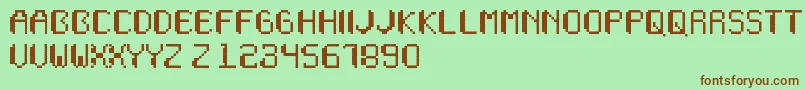 Wapikselo Font – Brown Fonts on Green Background