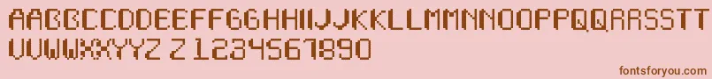 Wapikselo Font – Brown Fonts on Pink Background
