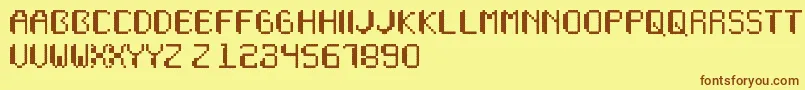 Wapikselo Font – Brown Fonts on Yellow Background