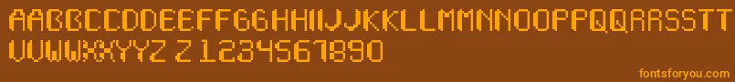 Wapikselo Font – Orange Fonts on Brown Background