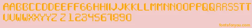 Wapikselo Font – Orange Fonts on Pink Background