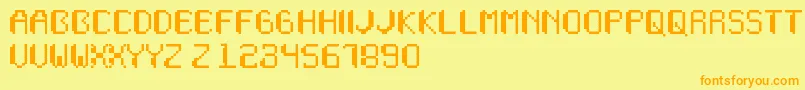 Wapikselo Font – Orange Fonts on Yellow Background