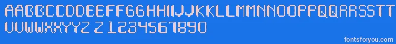Wapikselo Font – Pink Fonts on Blue Background