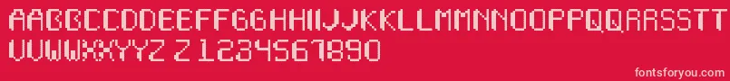 Wapikselo Font – Pink Fonts on Red Background