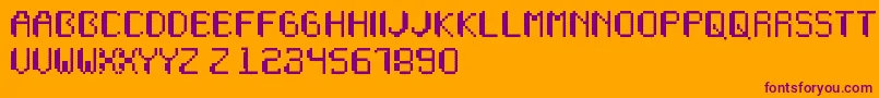 Wapikselo Font – Purple Fonts on Orange Background