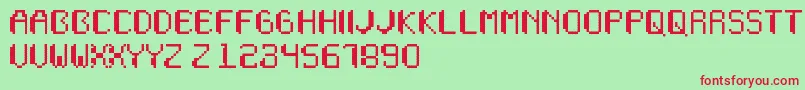 Wapikselo Font – Red Fonts on Green Background