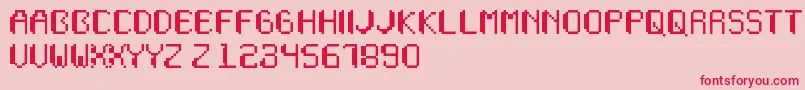 Wapikselo Font – Red Fonts on Pink Background