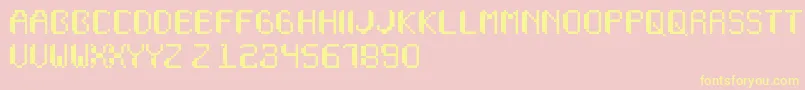 Wapikselo Font – Yellow Fonts on Pink Background