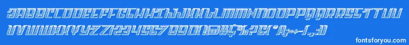 Skycabchrome-Schriftart – Weiße Schriften auf blauem Hintergrund