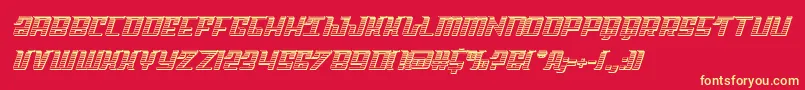Skycabchrome-Schriftart – Gelbe Schriften auf rotem Hintergrund