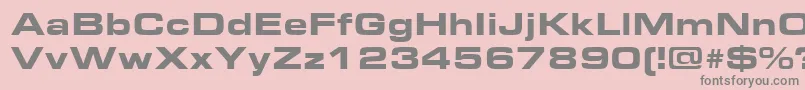 フォントEurostileExtendedBlack – ピンクの背景に灰色の文字