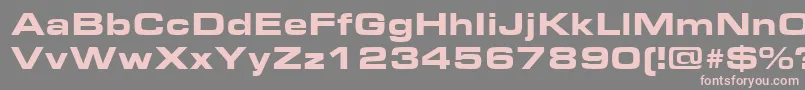 フォントEurostileExtendedBlack – 灰色の背景にピンクのフォント