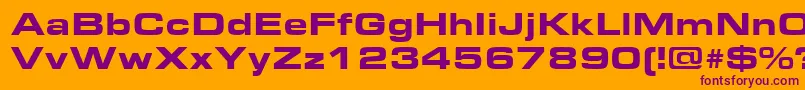 EurostileExtendedBlack Font – Purple Fonts on Orange Background