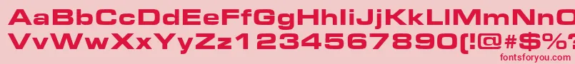 EurostileExtendedBlack Font – Red Fonts on Pink Background