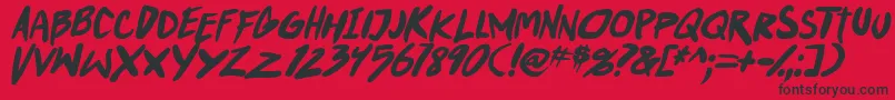 PunkboyTbsItalbold Font – Black Fonts on Red Background