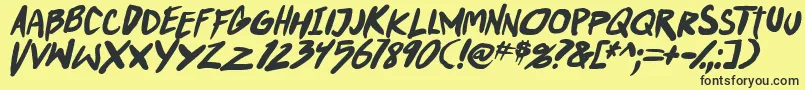 PunkboyTbsItalbold Font – Black Fonts on Yellow Background