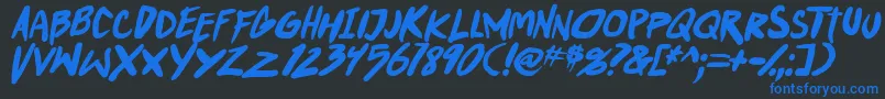 PunkboyTbsItalbold Font – Blue Fonts on Black Background