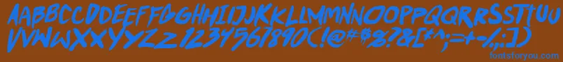 PunkboyTbsItalbold Font – Blue Fonts on Brown Background