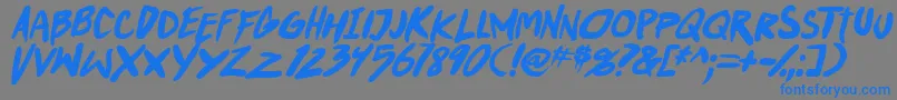 PunkboyTbsItalbold Font – Blue Fonts on Gray Background