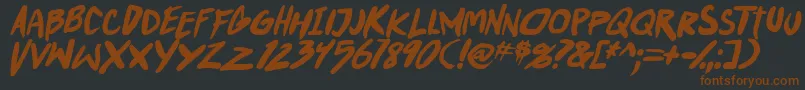 PunkboyTbsItalbold Font – Brown Fonts on Black Background