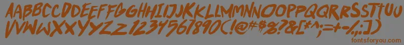 PunkboyTbsItalbold Font – Brown Fonts on Gray Background