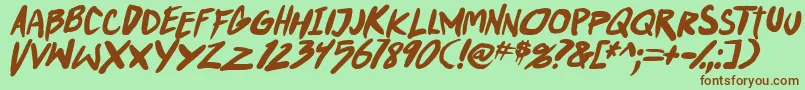 PunkboyTbsItalbold Font – Brown Fonts on Green Background